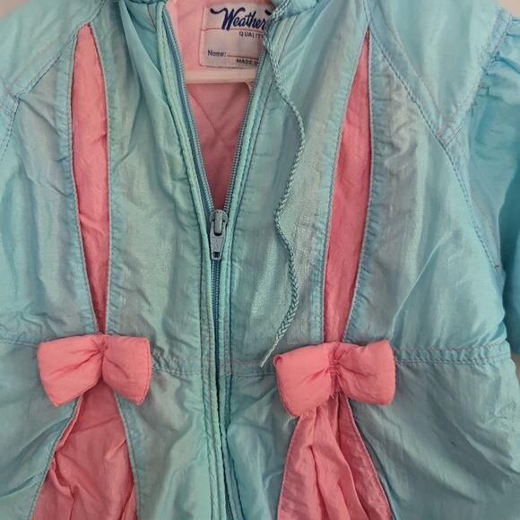 Vintage Girls Toddler Weather Tamer 18 Month Blue and Pink Baby Snowsuit 1980s - Picture 4 of 5
